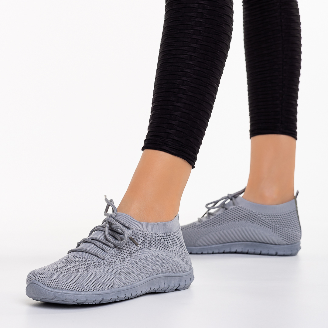Дамски спортни обувки  сиви от текстилен материал  Rowan - Kalapod.bg