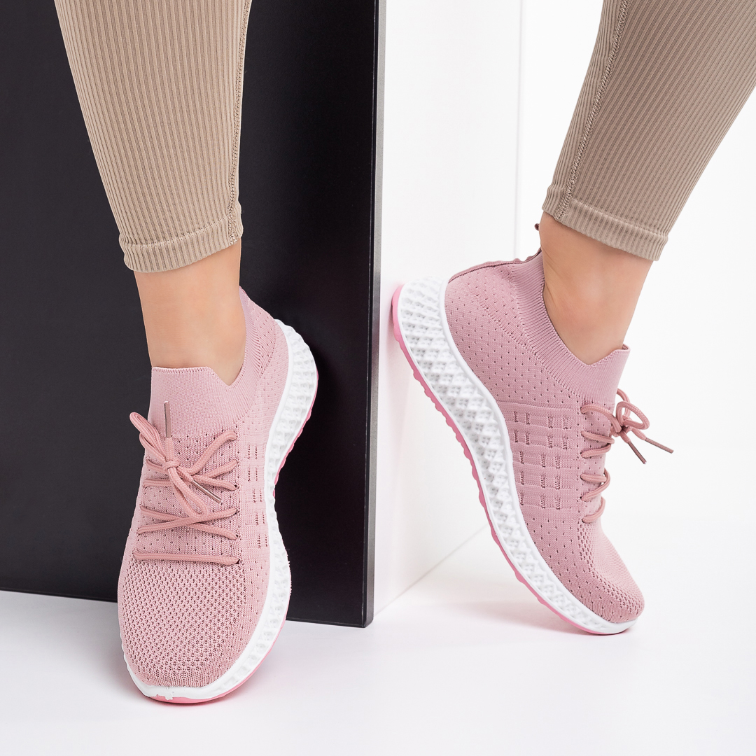 Дамски спортни обувки розови  от текстилен материал  Samye, 6 - Kalapod.bg
