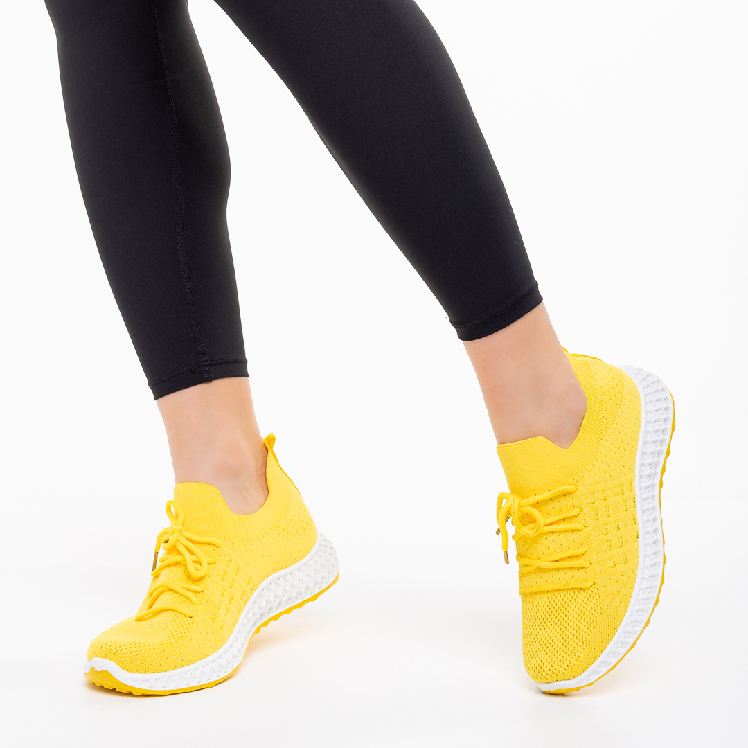 Дамски спортни обувки  жълти  от текстилен материал  Samye, 6 - Kalapod.bg