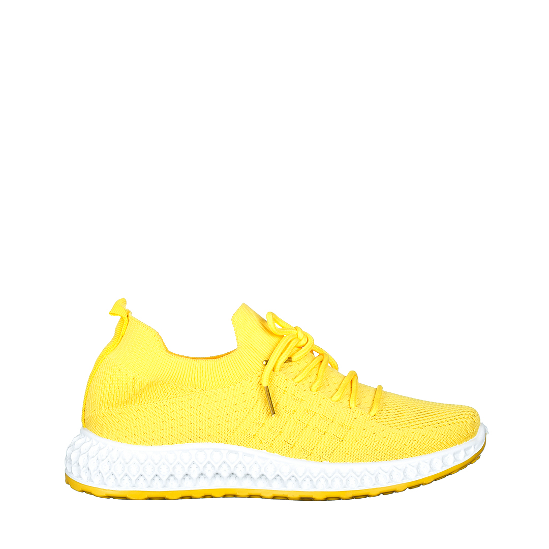 Дамски спортни обувки  жълти  от текстилен материал  Samye, 2 - Kalapod.bg