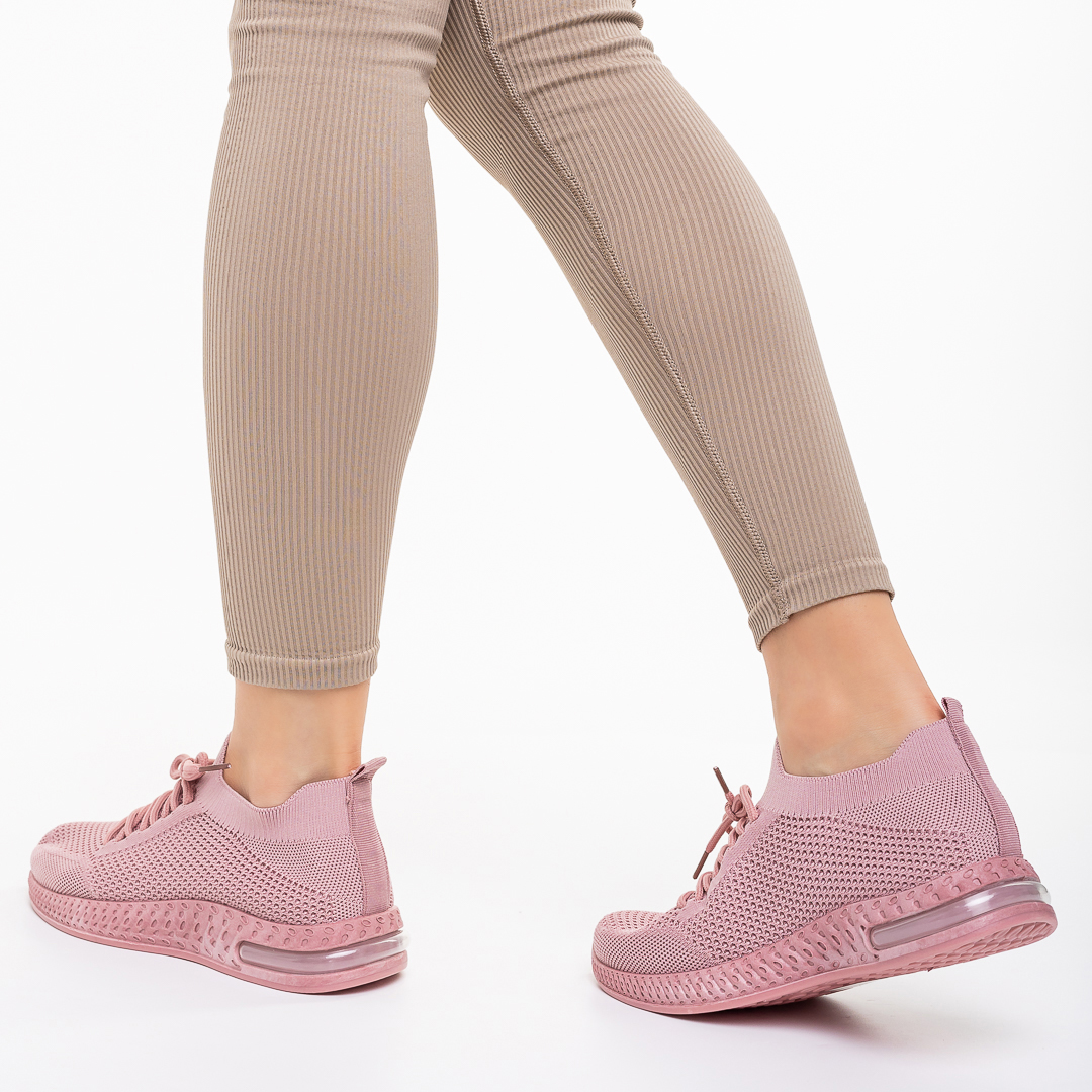 Дамски спортни обувки  розови от текстилен материал   Vayda, 3 - Kalapod.bg