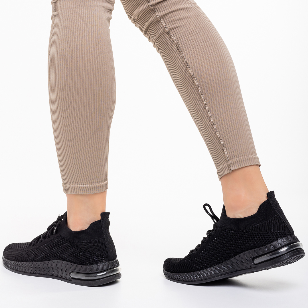Дамски спортни обувки  черни от текстилен материал  Carilena, 6 - Kalapod.bg