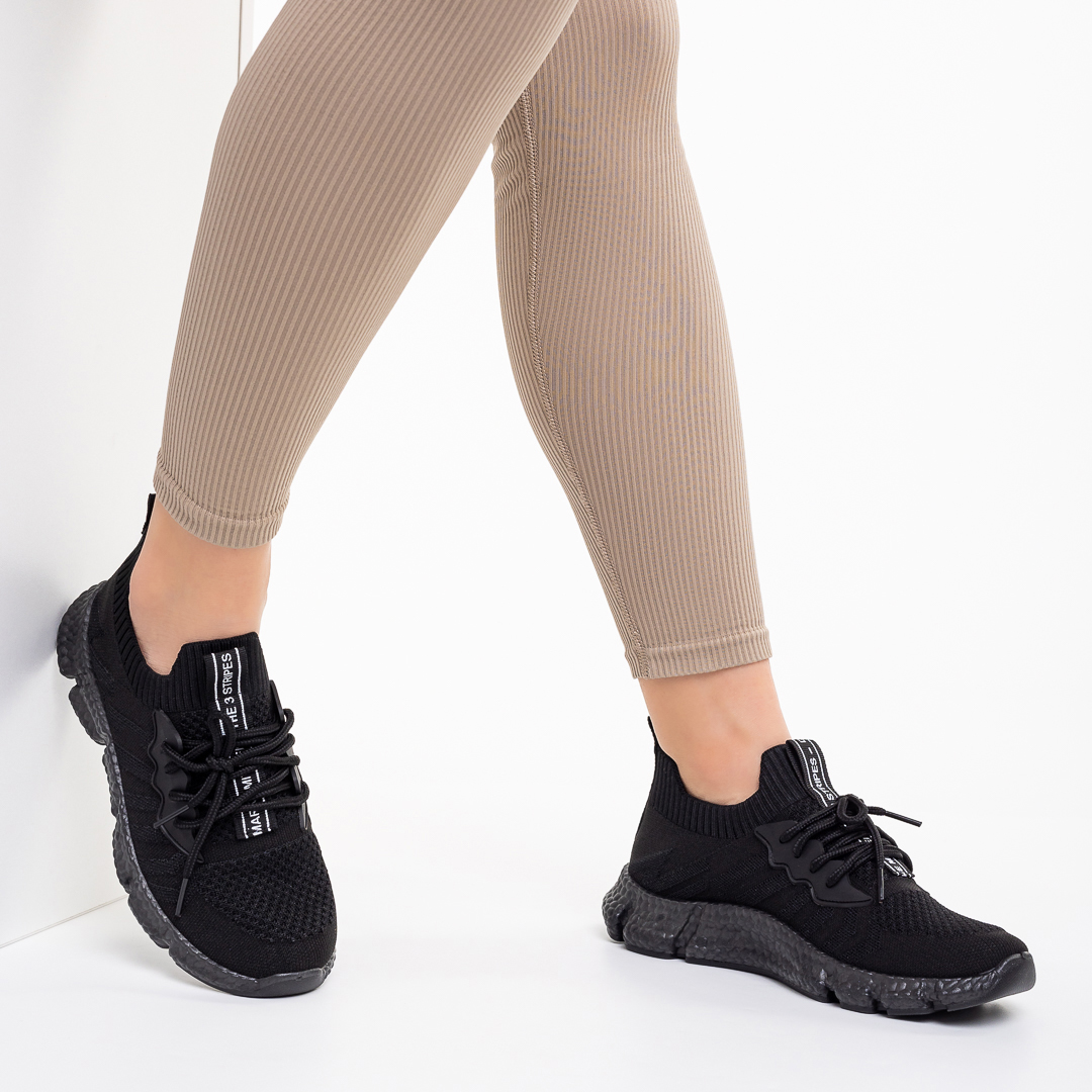 Дамски спортни обувки  черни от текстилен материал  Daissy, 3 - Kalapod.bg