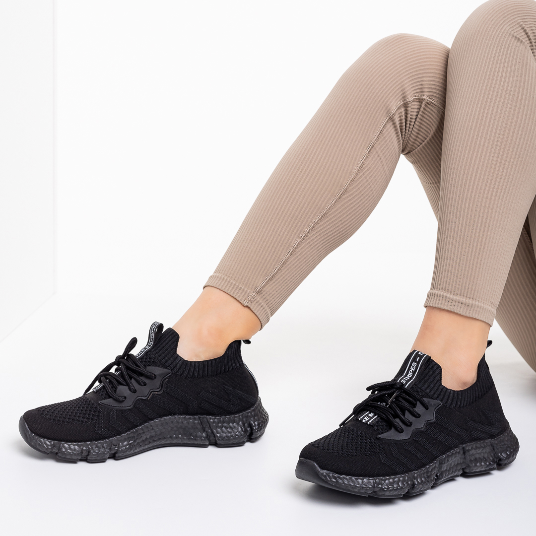 Дамски спортни обувки  черни от текстилен материал  Daissy, 6 - Kalapod.bg