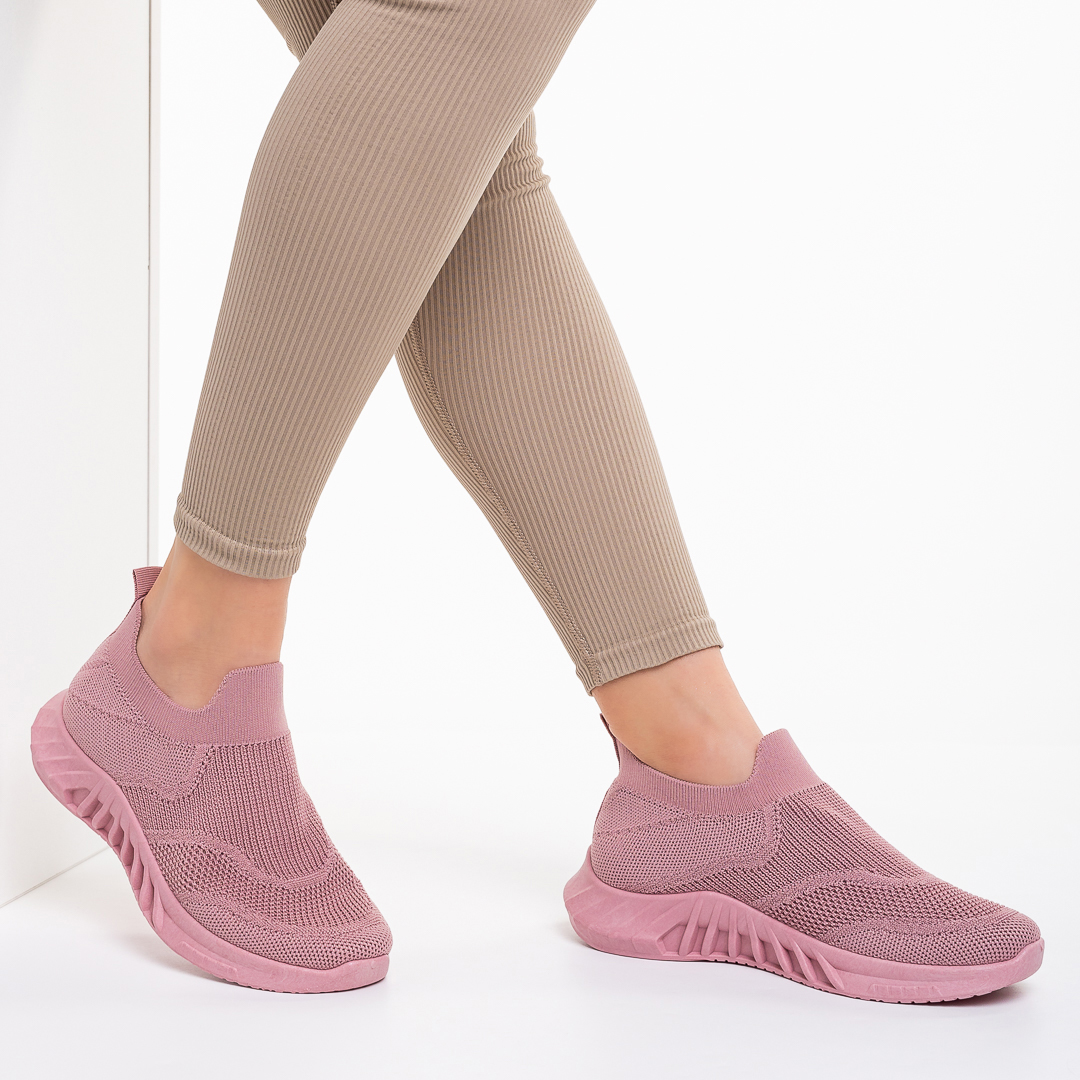 Дамски спортни обувки розови  от текстилен материал  Aceline - Kalapod.bg