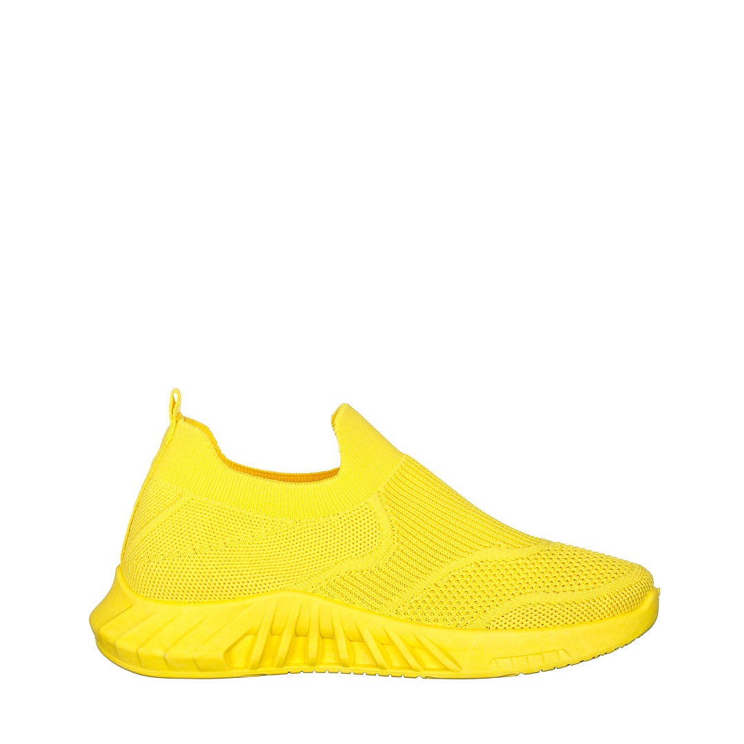 Дамски спортни обувки  жълти  от текстилен материал  Aceline, 2 - Kalapod.bg