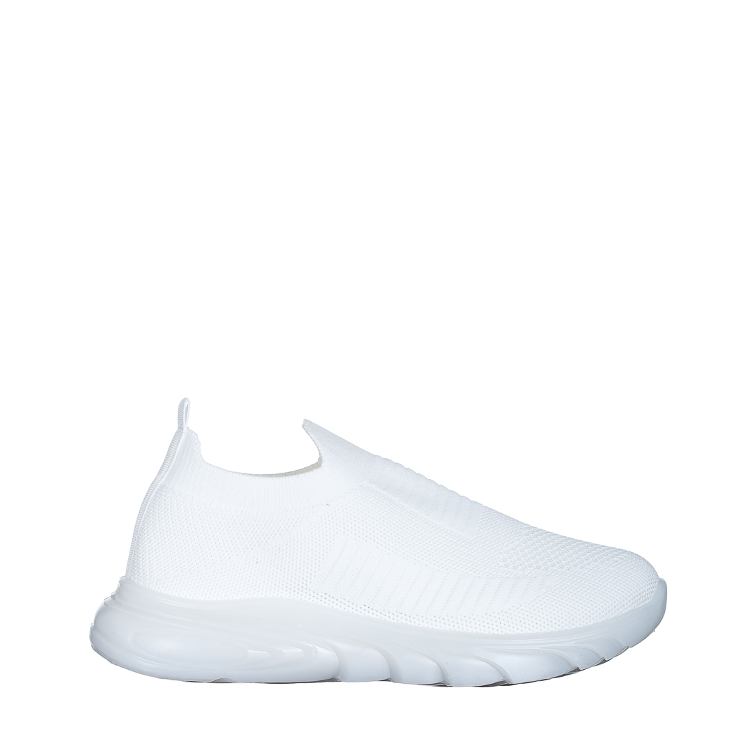Дамски спортни обувки  бели от текстилен материал  Chalith, 2 - Kalapod.bg