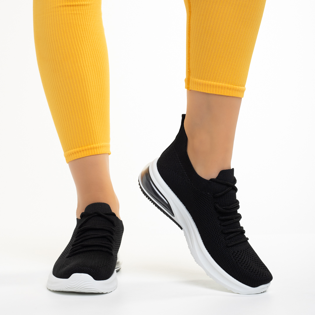 Дамски спортни обувки  черни  от текстилен материал  Candice, 3 - Kalapod.bg