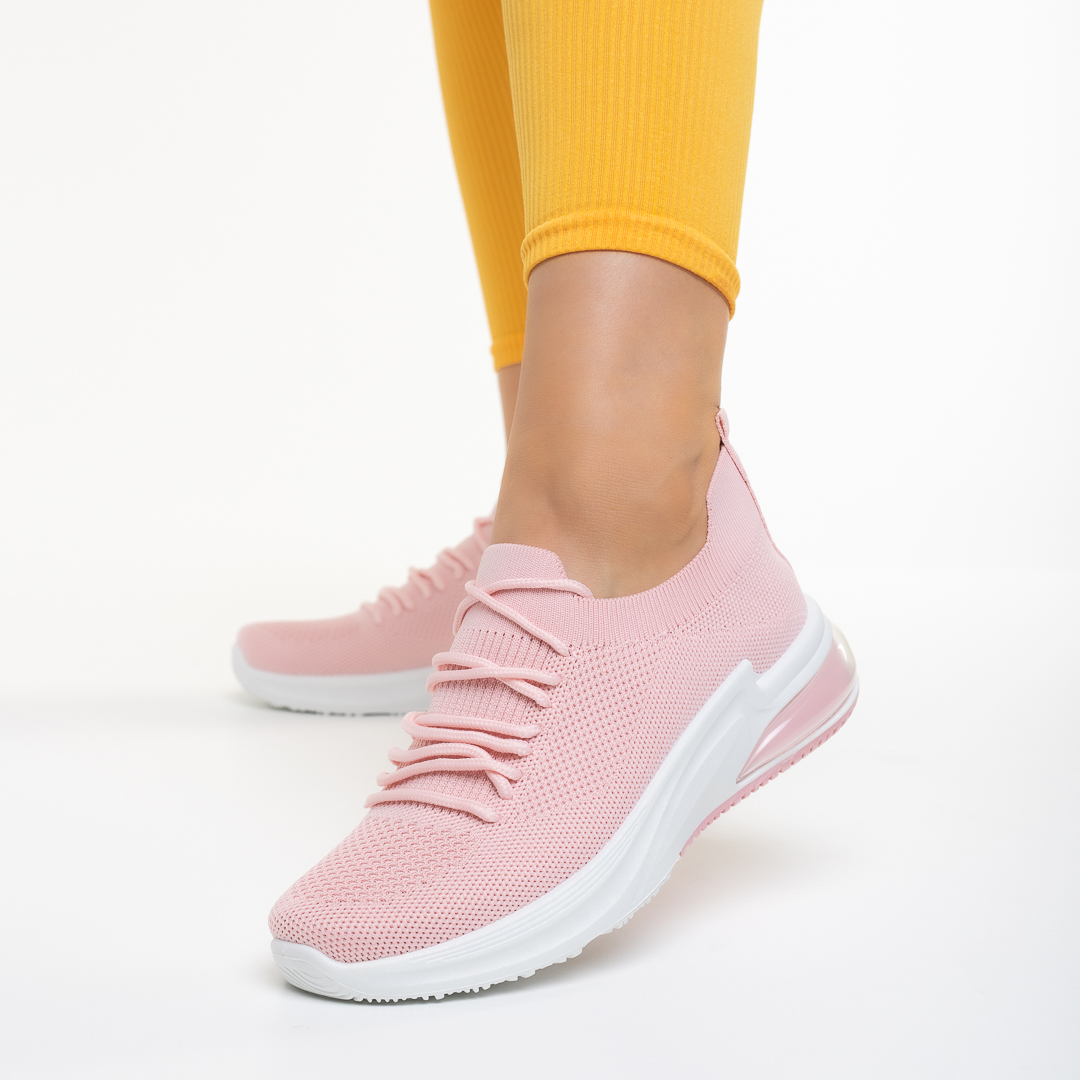 Дамски спортни обувки  розови от текстилен материал  Candice, 4 - Kalapod.bg