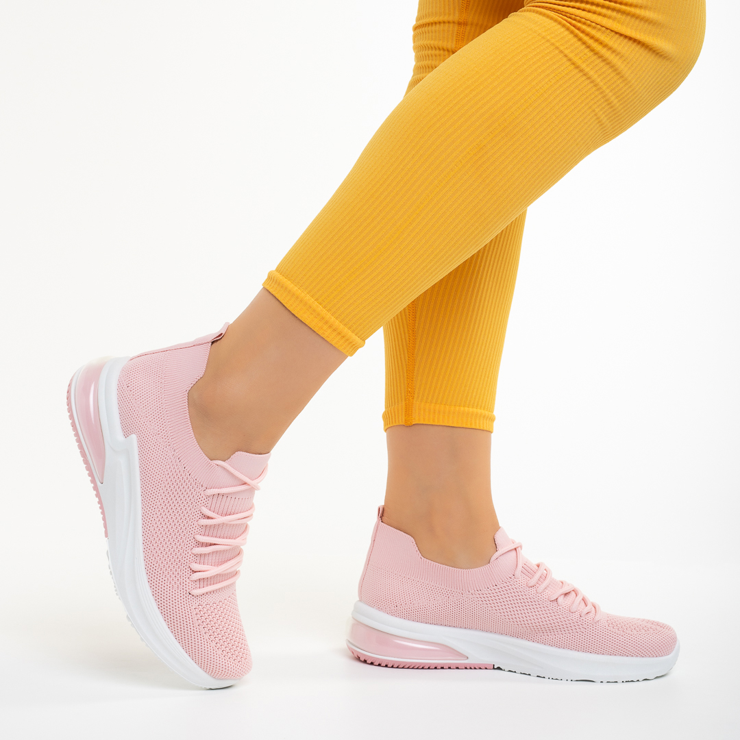 Дамски спортни обувки  розови от текстилен материал  Candice, 5 - Kalapod.bg