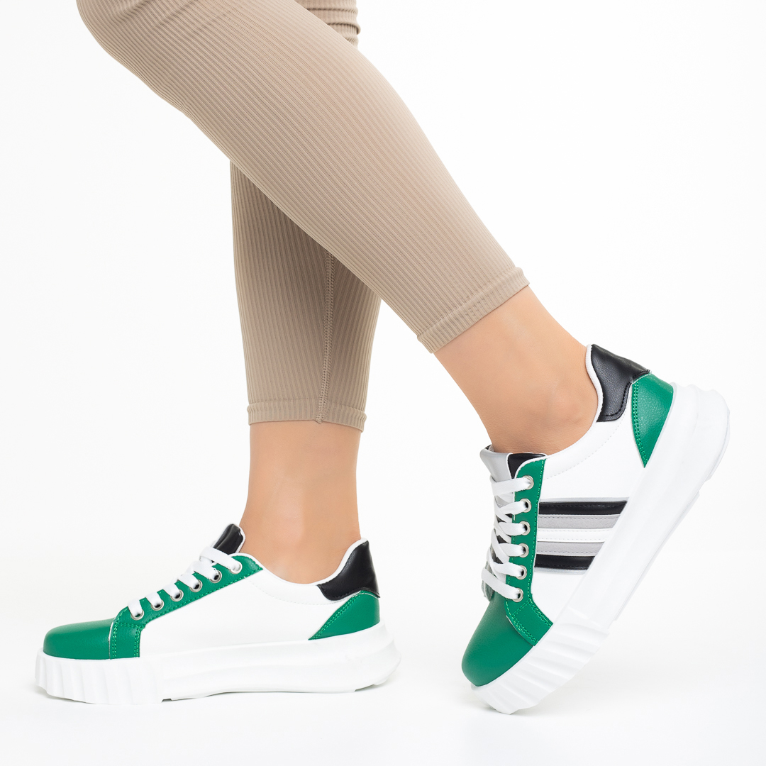 Дамски спортни обувки  зелени  от еко кожа Valla, 4 - Kalapod.bg