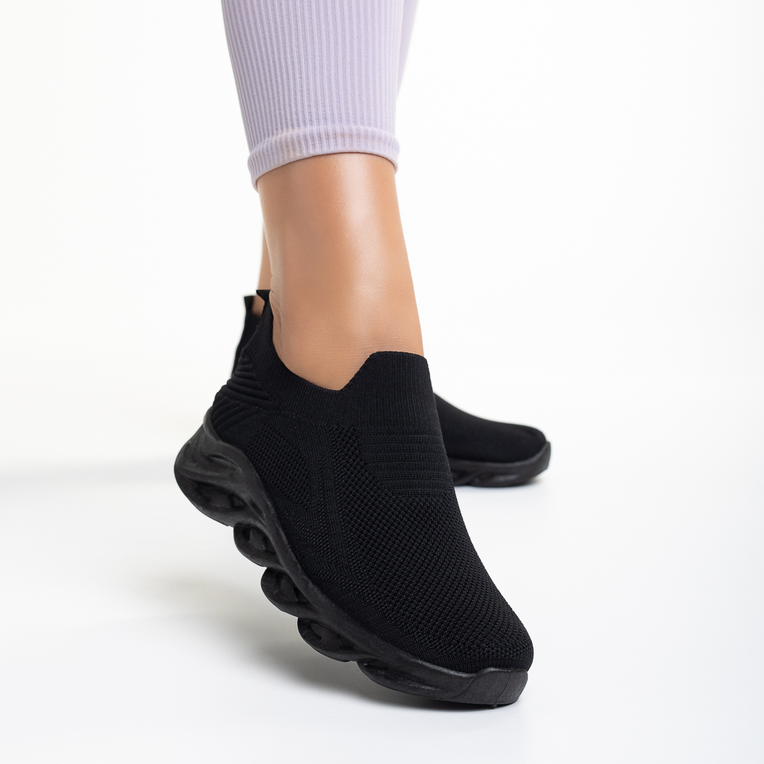 Дамски спортни обувки черни от текстилен материал  Adalira, 3 - Kalapod.bg