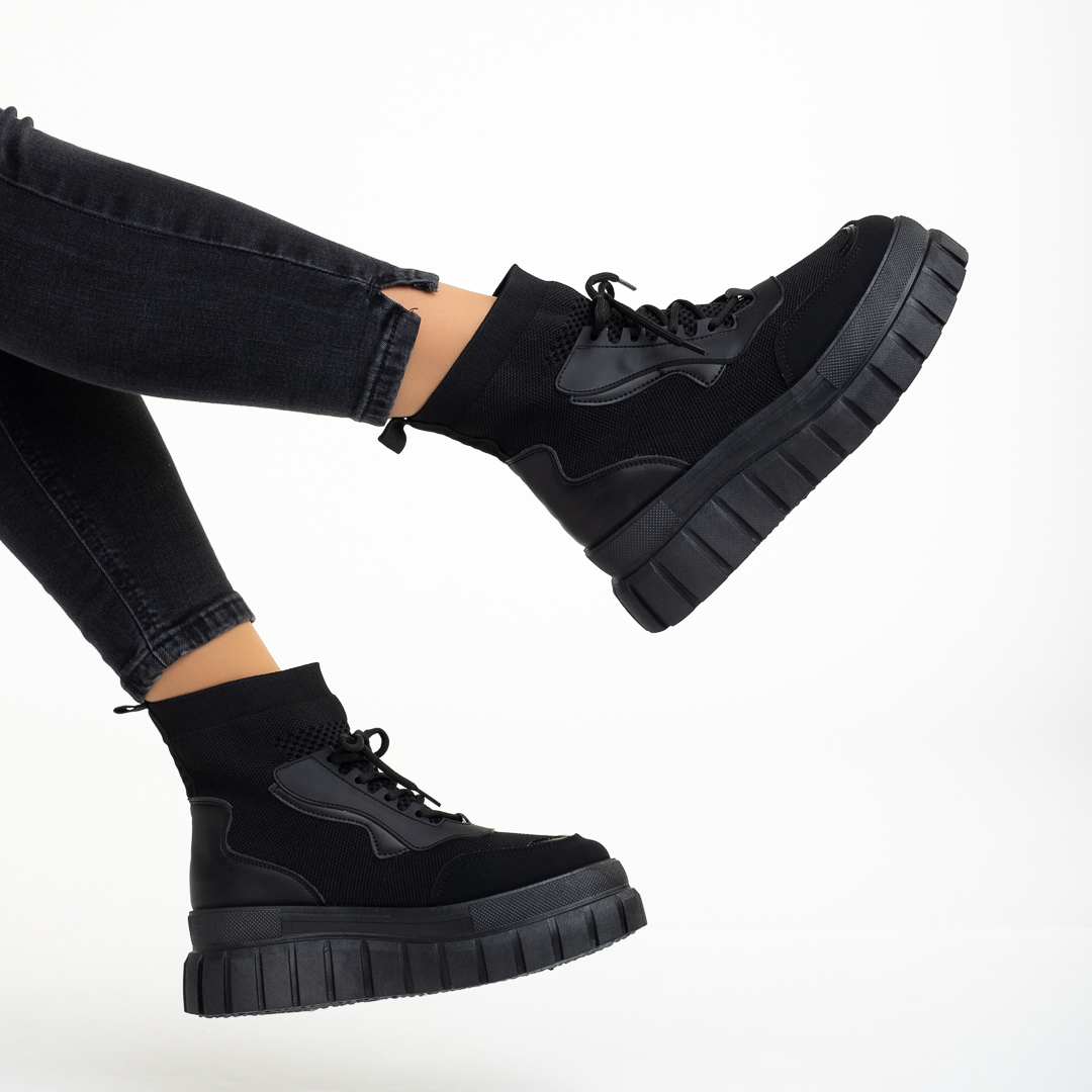Дамски спортни обувки  черни  от текстилен материал  Icelyn, 6 - Kalapod.bg