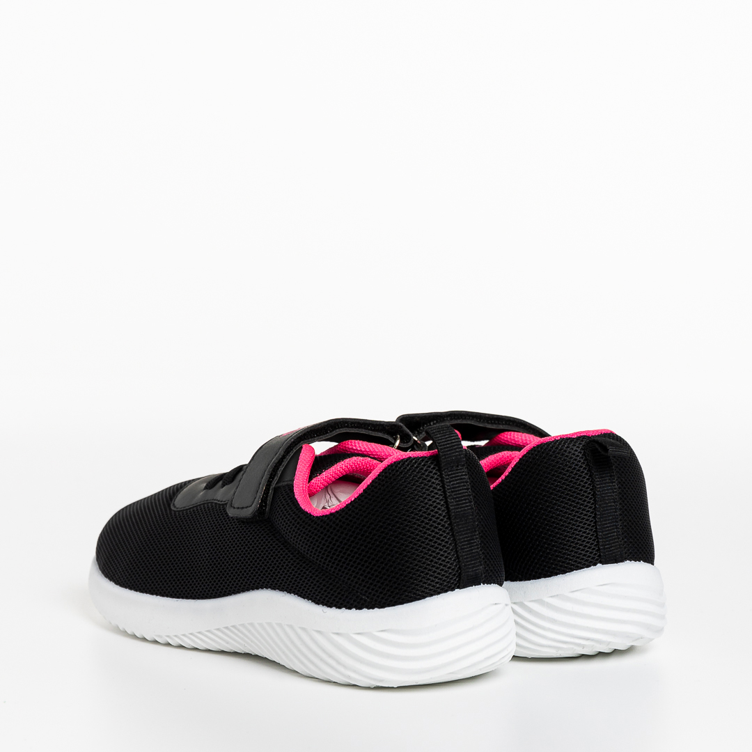 Детски спортни обувки  черни с розово от текстилен материал  Amie, 4 - Kalapod.bg