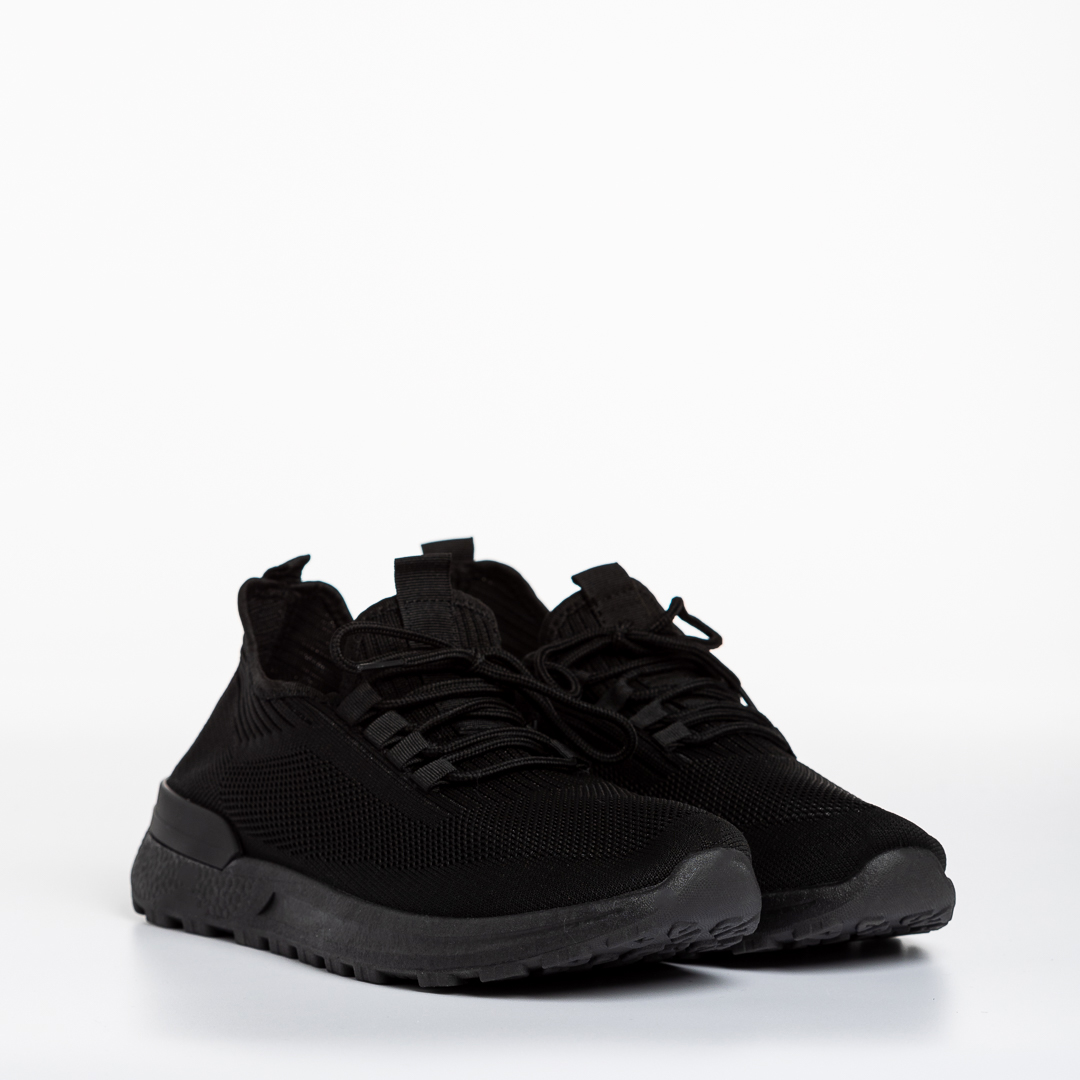 Мъжки спортни обувки черни  от текстилен материал  Lital, 3 - Kalapod.bg