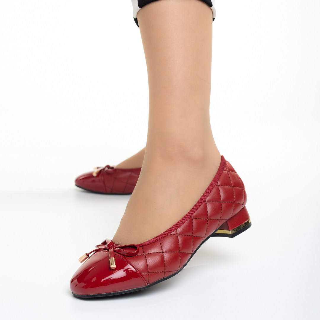 Дамски  обувки  червени  с ток  от еко кожа  Capricia, 3 - Kalapod.bg