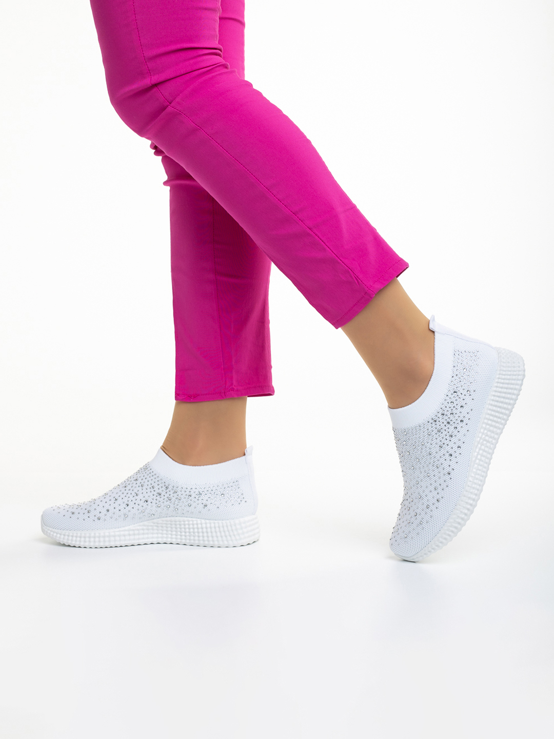 Дамски спортни обувки  бели от текстилен материал  Sorrel, 3 - Kalapod.bg