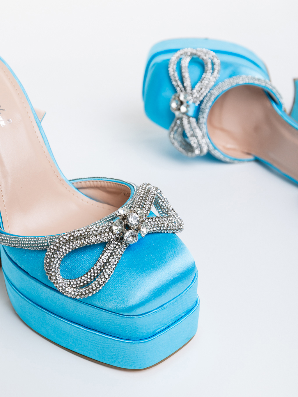 Дамски обувки  сини  от текстилен материал  Oneda, 6 - Kalapod.bg