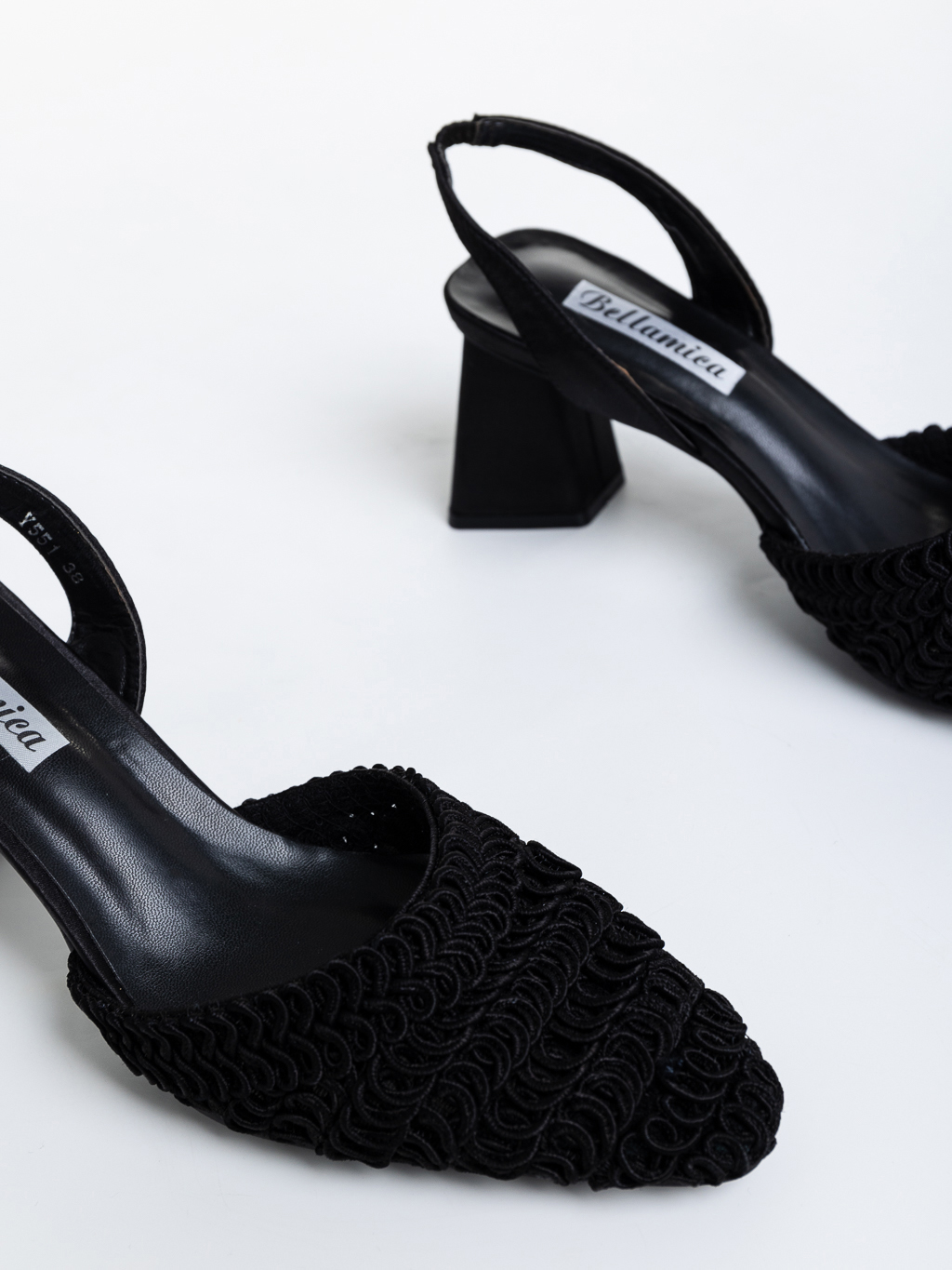 Дамски обувки  черни  от текстилен материал  Teola, 6 - Kalapod.bg