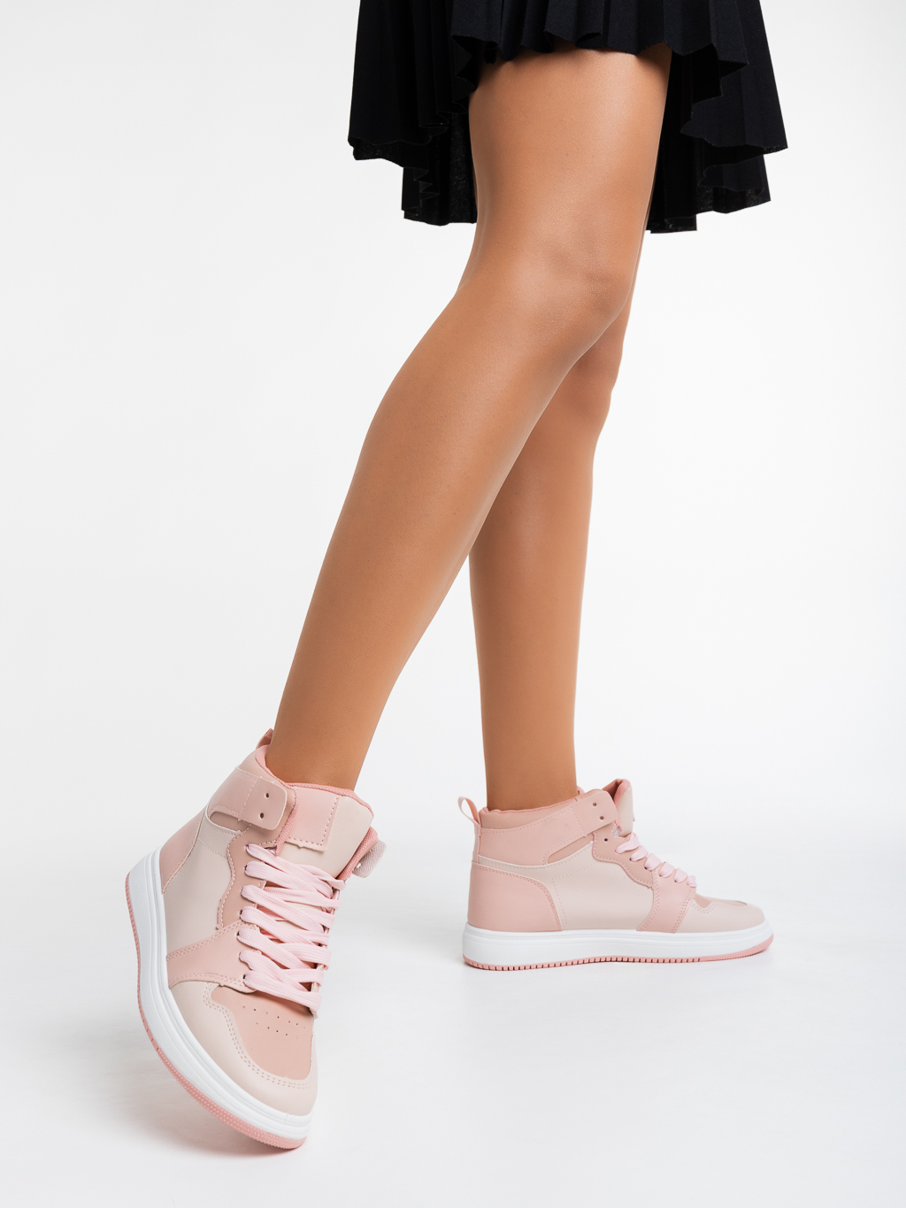 Дамски спортни обувки розови от еко кожа Saskia, 3 - Kalapod.bg