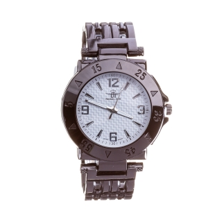 Мъжки часовници, Мъжки часовник  Michael John Черен с бяла метална каишка - Kalapod.bg
