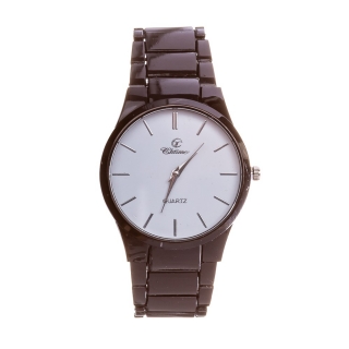 Мъжки часовници, Мъжки часовник  Chtime Черен с бяла метална каишка - Kalapod.bg