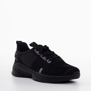 Мъжки обувки, Мъжки спортни обувки  черни със сиво от текстилен материал  Tomin - Kalapod.bg