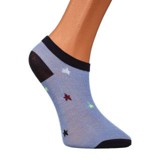Детски чорапи, К-т 2 чифта детски къси чорапи  C066 сини със звезди - Kalapod.bg