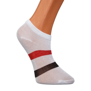 Детски чорапи, К-т 2 чифта детски къси чорапи  A-C066 бели с ленти - Kalapod.bg