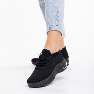 Дамски спортни обувки, Дамски спортни обувки  черни  от текстилен материал  Kindra - Kalapod.bg