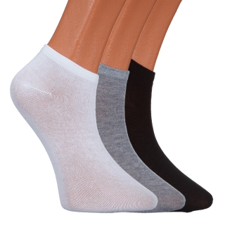 Дамски чорапи и чорапогащници, К-т 3 чифта дамски чорапи черни , сиви и бели BD-1073 - Kalapod.bg