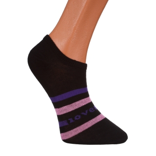 Дамски чорапи и чорапогащници, К-т 3 чифта дамски чорапи черни , сиви и бели с ленти BD-1117 - Kalapod.bg