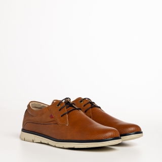 Мъжки стилни обувки, Мъжки обувки кафяви  от еко кожа  Declan - Kalapod.bg