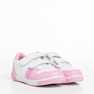 Детски спортни обувки, Детски спортни обувки  розови  с бяло  от еко кожа  Buddy - Kalapod.bg