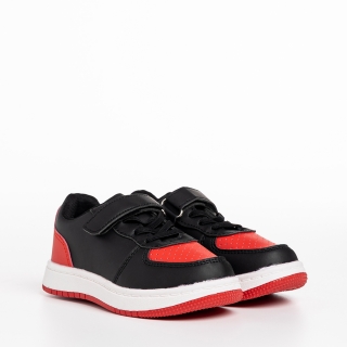Детски спортни обувки, Детски спортни обувки  червени  с черно  от еко кожа  Ponty - Kalapod.bg