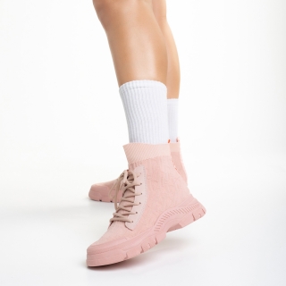 Дамски спортни обувки, Дамски спортни обувки  розови  от текстилен материал  Yariana - Kalapod.bg