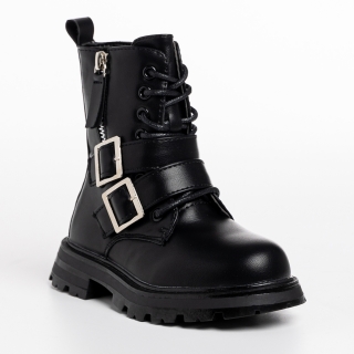 Обувки за деца, Детски боти черни  със сребристо  от еко кожа  Venecia - Kalapod.bg