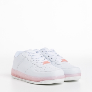 Детски спортни обувки, Детски спортни обувки  бели  с  розови  от еко кожа  Carsyn - Kalapod.bg