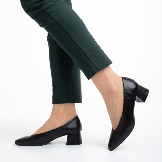 Дамски обувки с ток, Дамски обувки  черни от еко кожа  с ток  Veda - Kalapod.bg