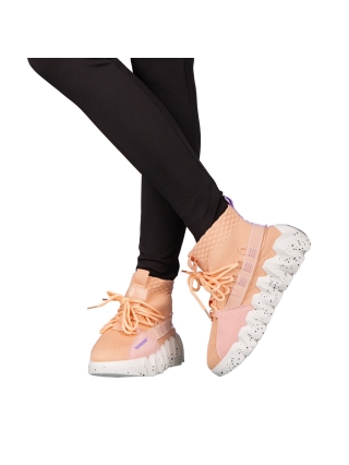 Дамски спортни обувки, Дамски спортни обувки  розови  от текстилен материал  Meil - Kalapod.bg