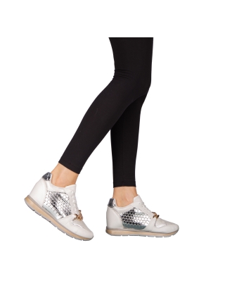 Дамски спортни обувки, Дамски спортни обувки  бели  от еко кожа Reoza - Kalapod.bg