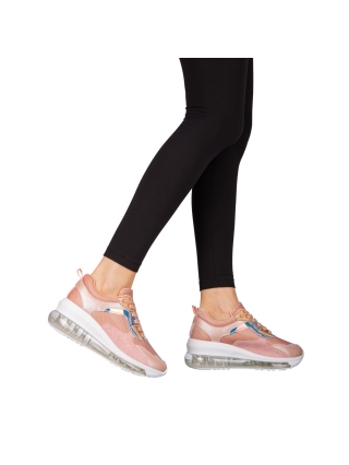 Дамски спортни обувки розови  от еко кожа и текстилен материал  Seka - Kalapod.bg