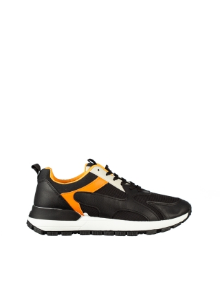 Мъжки спортни обувки, Мъжки спортни обувки черни  от еко кожа и текстилен материал  Conaky - Kalapod.bg
