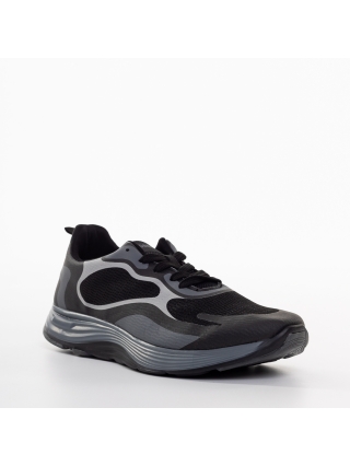 Мъжки обувки, Мъжки спортни обувки черни от еко кожа и текстилен материал Raimond - Kalapod.bg