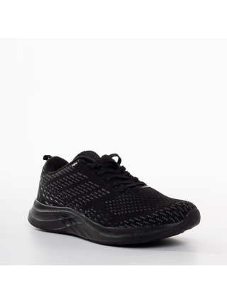 Мъжки обувки, Мъжки спортни обувки  черни със сиво от текстилен материал  Bendi - Kalapod.bg