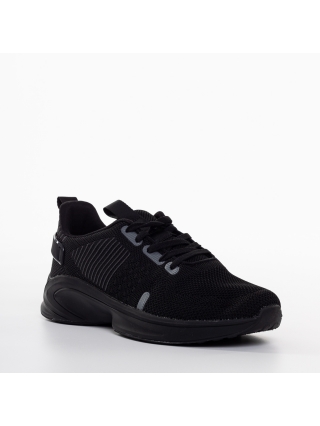 Мъжки спортни обувки, Мъжки спортни обувки черни със сиво от текстилен материал Tomin - Kalapod.bg