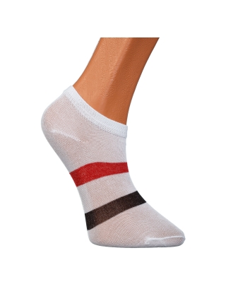 Детски чорапи, К-т 2 чифта детски къси чорапи A-C066 бели с ленти - Kalapod.bg