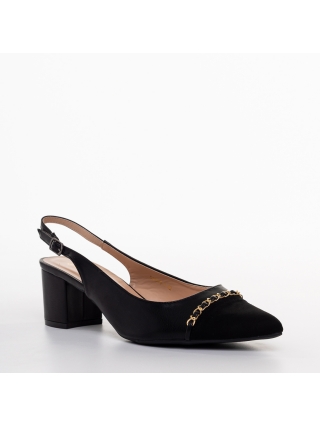 Дамски обувки, Дамски обувки с ток черни  от еко кожа  Felicity - Kalapod.bg
