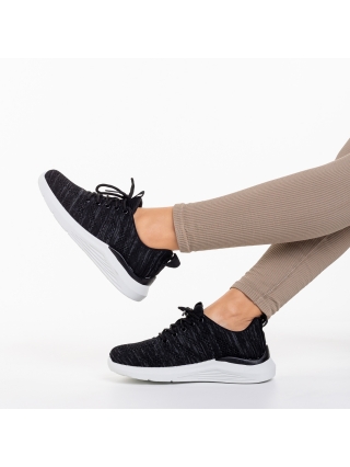 Дамски спортни обувки, Дамски спортни обувки  черни  от текстилен материал  Thiago - Kalapod.bg