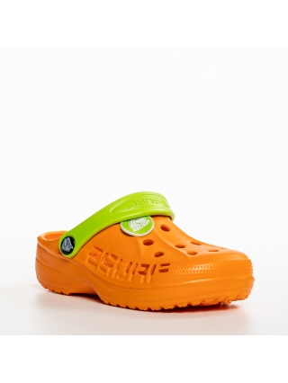 Обувки за деца, Детски чехли оранжеви от синтетичен материал  Harvey - Kalapod.bg